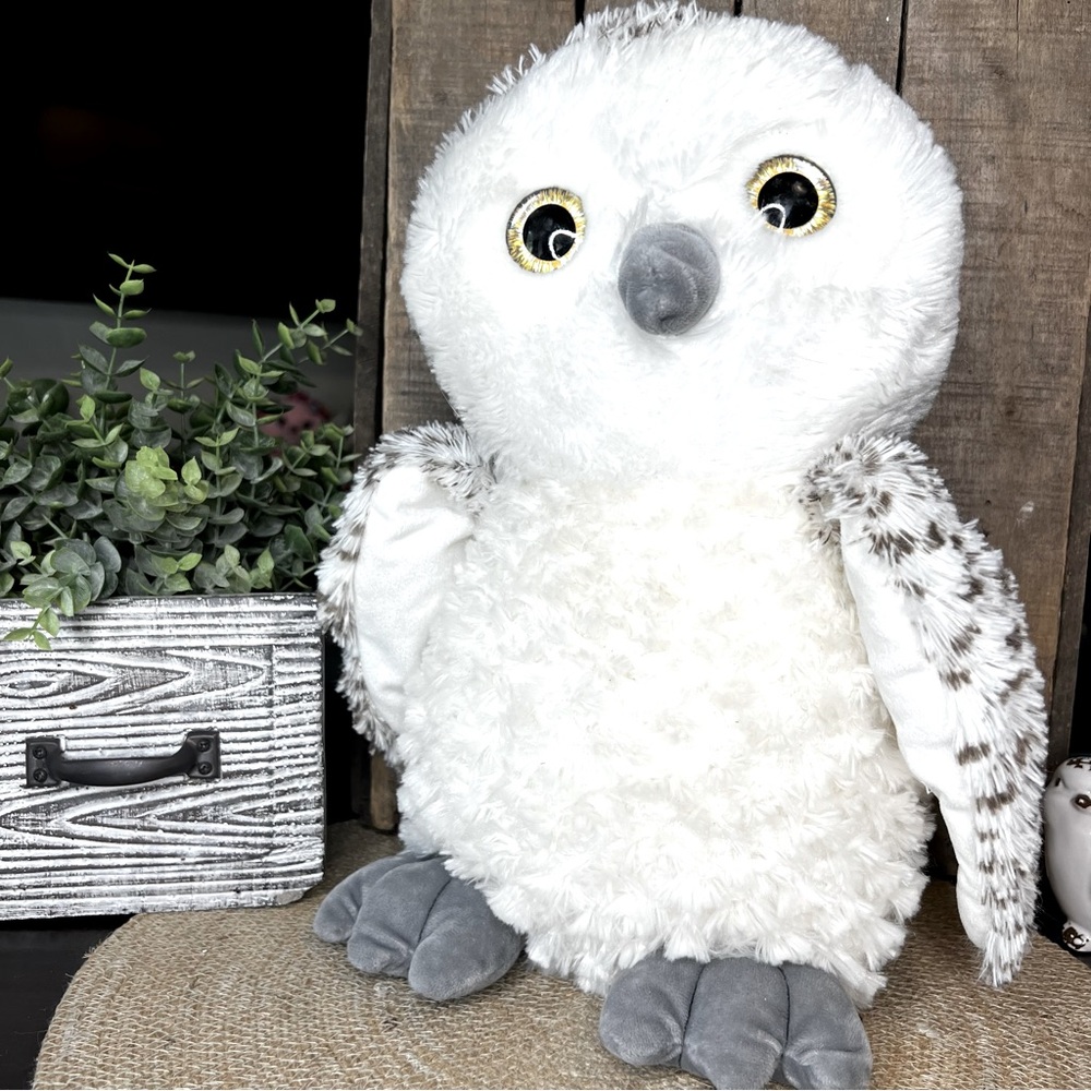 OWL Ron Banafato Owl Plush 14"
Swirls Fabric Brown White and Gray Stuffed Animal